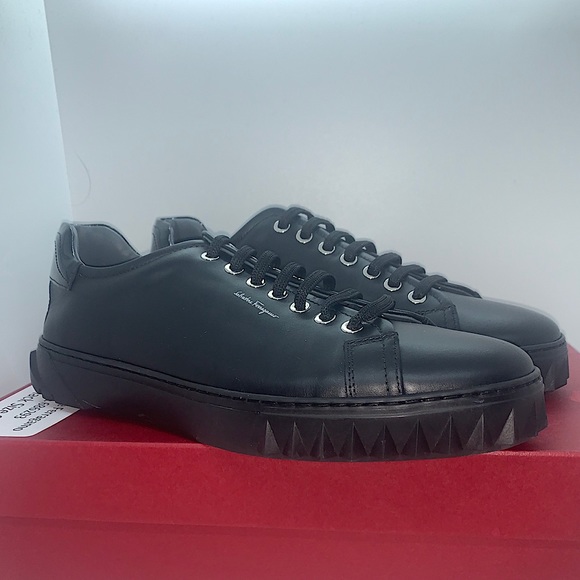 Ferragamo Men's Black Cube Sneakers - Picture 1 of 10